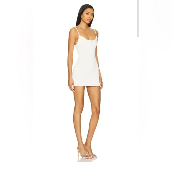 Devon Windsor Hayes Textured Cream Mini Dress (Size Medium) - Picture 5 of 11